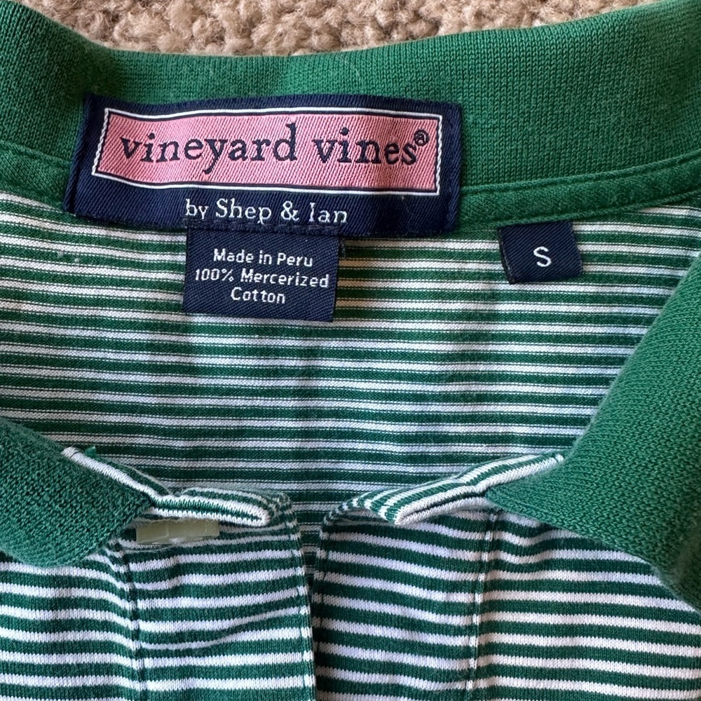 Vineyard Vines Green and White Polo Shirt - Picture 2 of 2